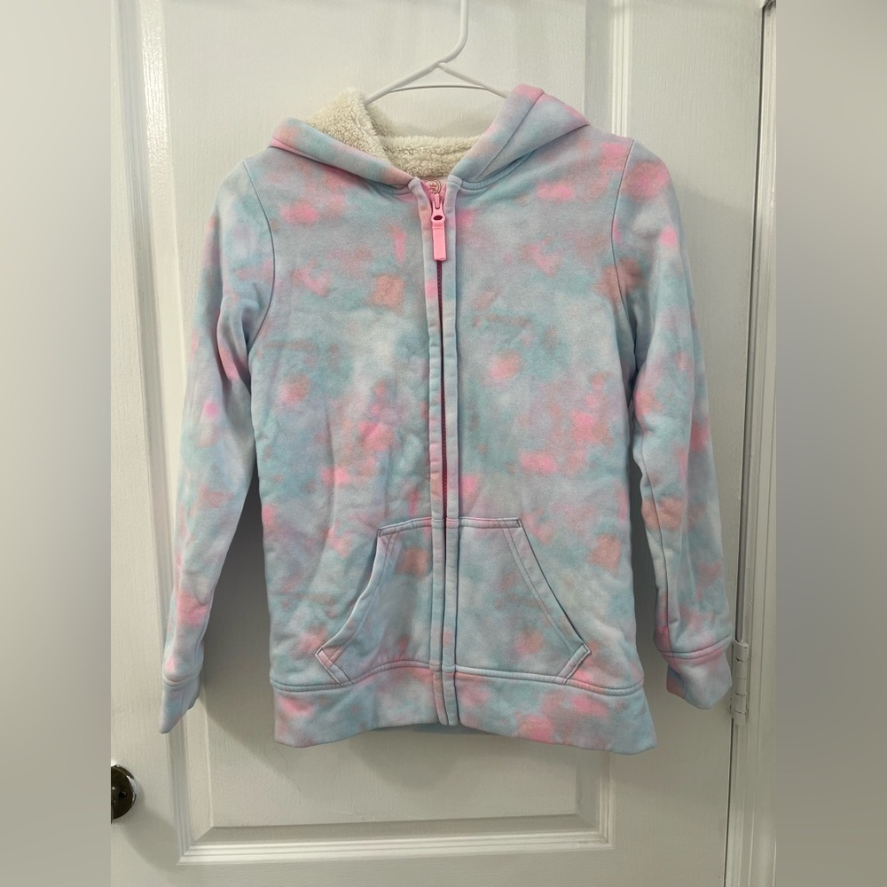 Wonder Nation Girls Kid Tough Zip Hoodie with Faux Shearling Lining,Size L 10-12 - Picture 6 of 12